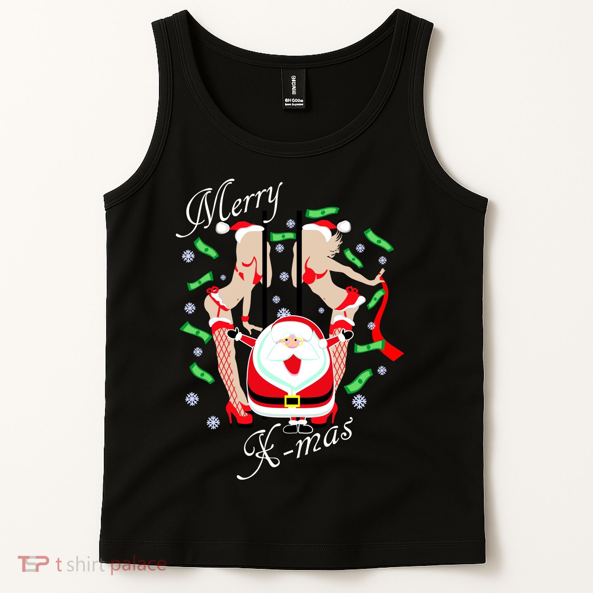 Merry X-Mas Santa's Little Strippers Tank Top