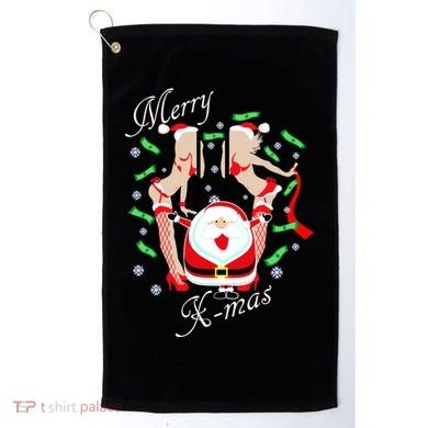 Merry X-Mas Santa's Little Strippers Golf Towel