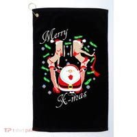 Merry X-Mas Santa's Little Strippers Golf Towel thumb 0
