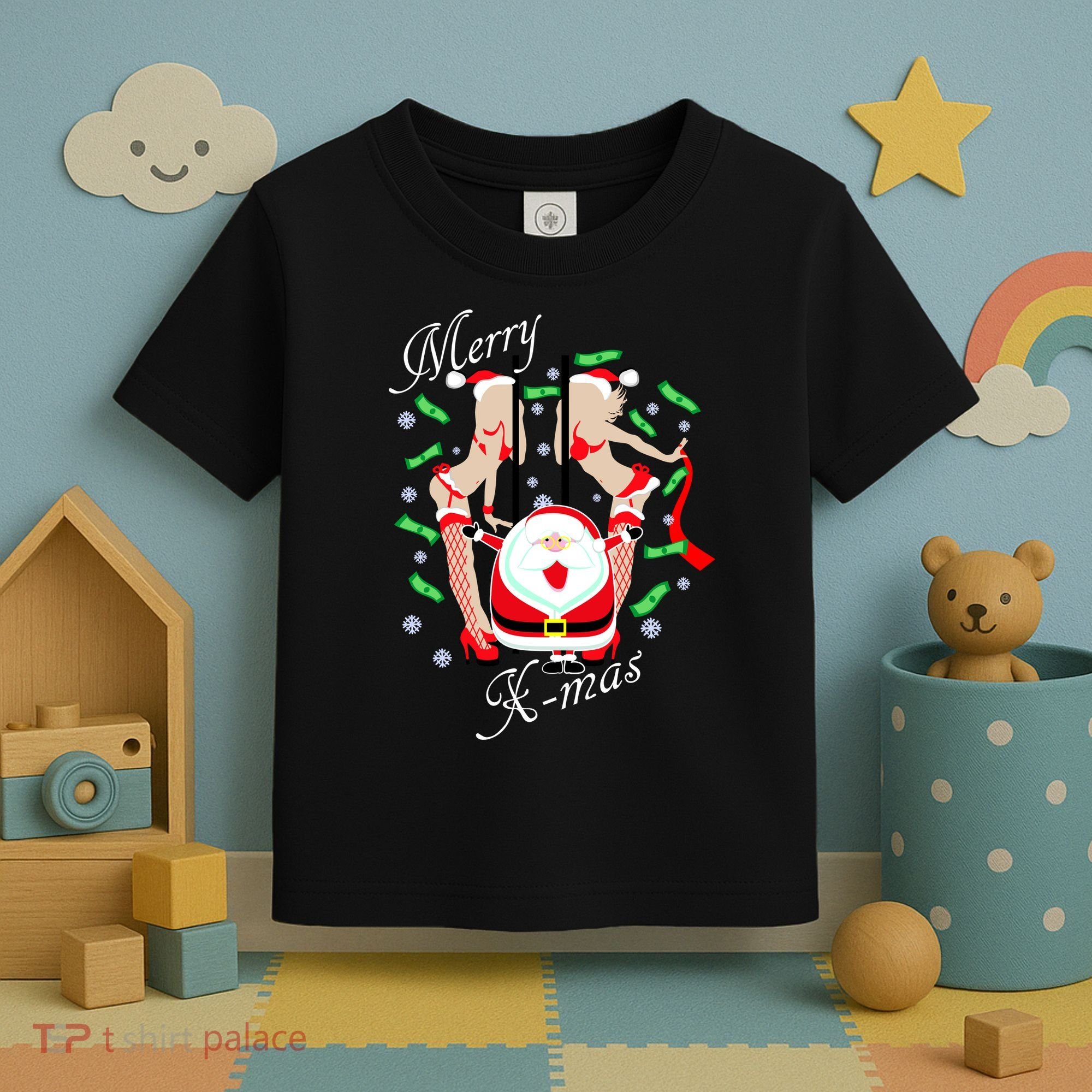 Merry X-Mas Santa's Little Strippers Toddler T-Shirt