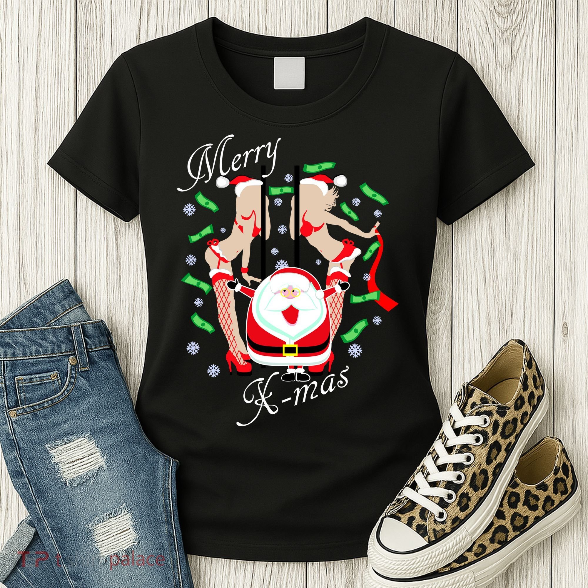 Merry X-Mas Santa's Little Strippers Women's T-Shirt
