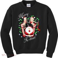 Merry X-Mas Santa's Little Strippers Kids Sweatshirt thumb 0