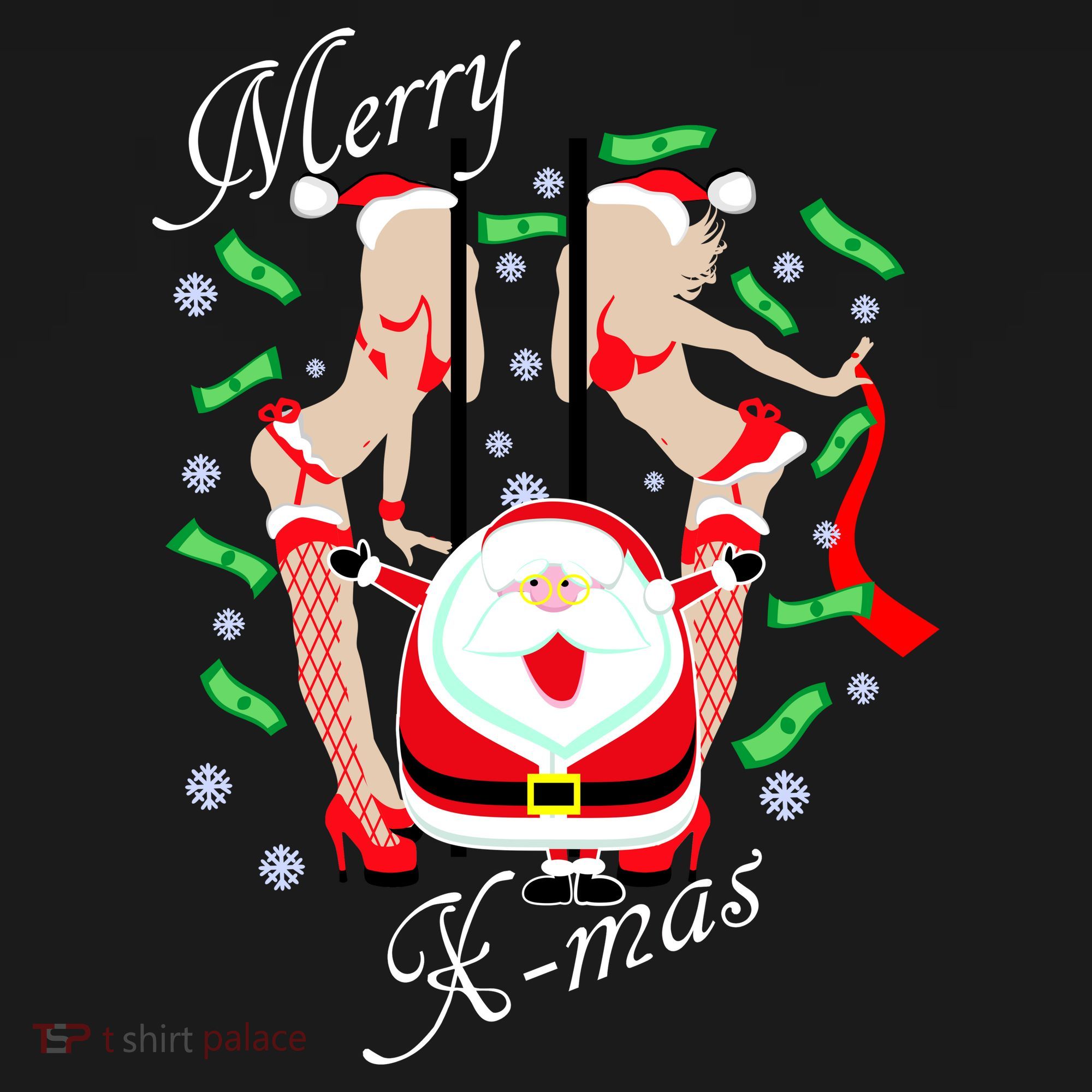 Merry X-Mas Santa's Little Strippers Kids Sweatshirt