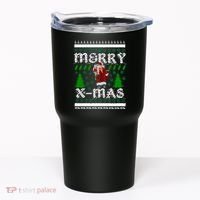 Merry X-Mas Ugly Christmas Sweater Tumbler thumb 0