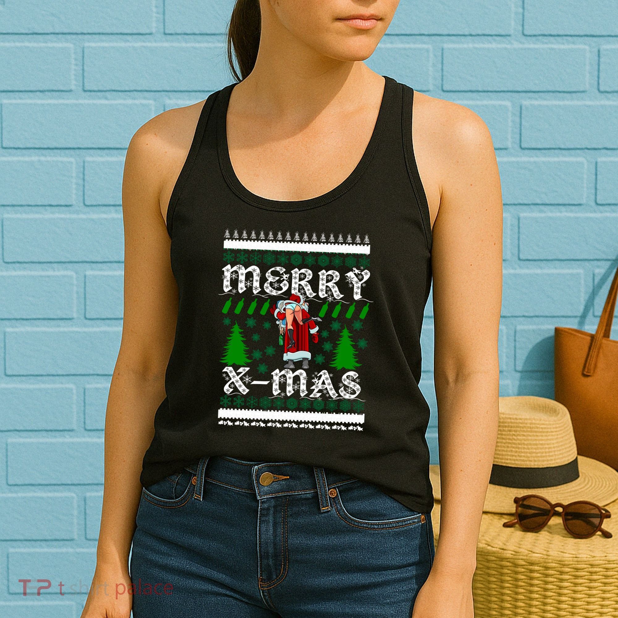 Merry X-Mas Ugly Christmas Sweater Women's Tank Top