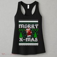 Merry X-Mas Ugly Christmas Sweater Women's Tank Top thumb 3