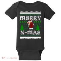 Merry X-Mas Ugly Christmas Sweater Baby Bodysuit thumb 0