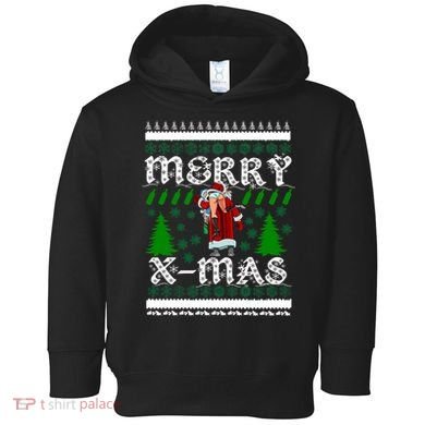 Merry X-Mas Ugly Christmas Sweater Toddler Hoodie