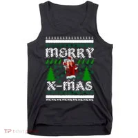 Merry X-Mas Ugly Christmas Sweater Tank Top thumb 0
