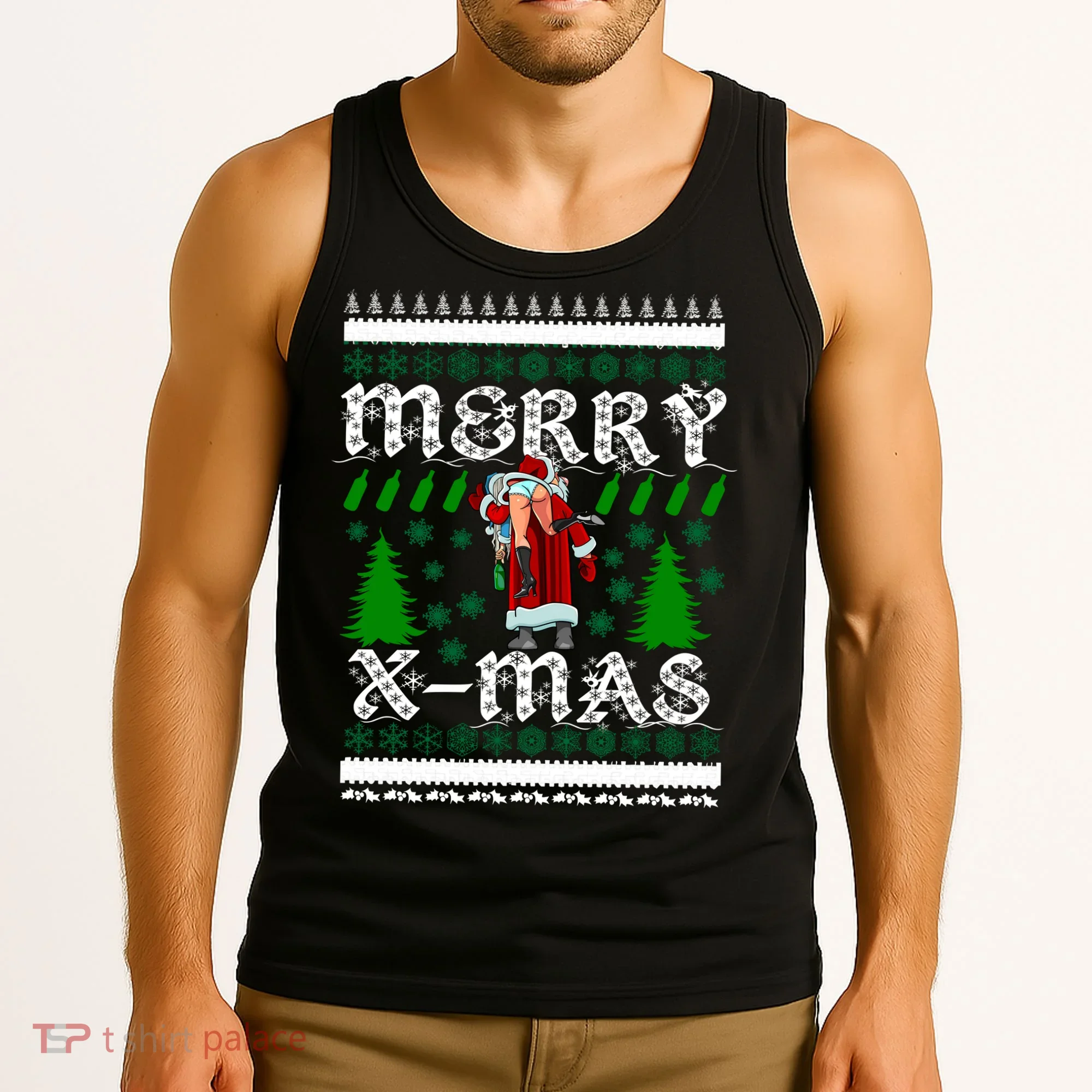 Merry X-Mas Ugly Christmas Sweater Tank Top