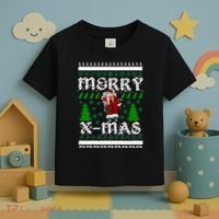 Merry X-Mas Ugly Christmas Sweater Toddler T-Shirt thumb 3