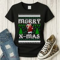 Merry X-Mas Ugly Christmas Sweater Women's T-Shirt thumb 3