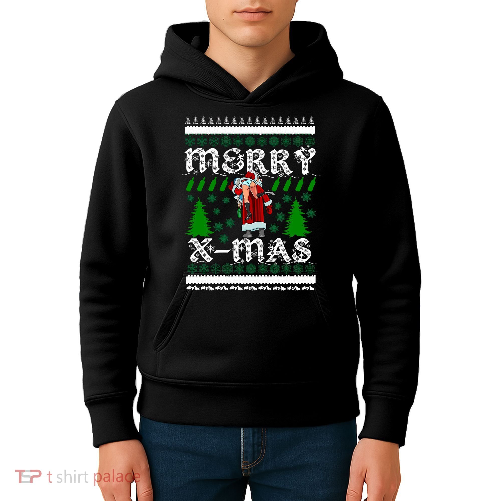 Merry X-Mas Ugly Christmas Sweater Kids Hoodie