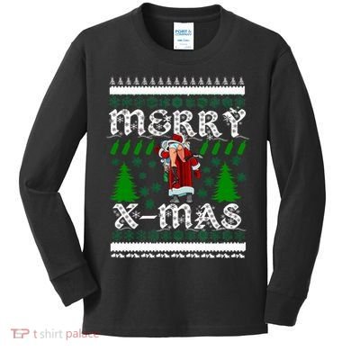 Merry X-Mas Ugly Christmas Sweater Kids Long Sleeve Shirt