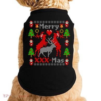 Merry XXXX-Mas Ugly Christmas Sweater Doggie Tank
