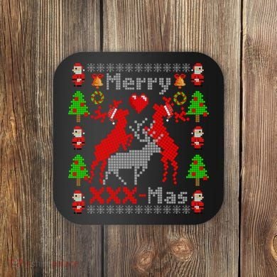 Merry XXXX-Mas Ugly Christmas Sweater Coaster