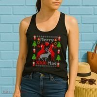 Merry XXXX-Mas Ugly Christmas Sweater Women's Tank Top thumb 2