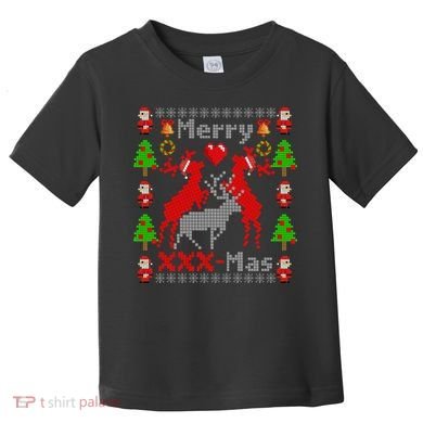 Merry XXXX-Mas Ugly Christmas Sweater Toddler T-Shirt