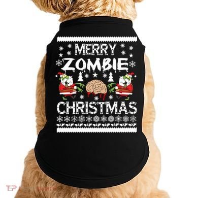 Merry Zombie Ugly Christmas Sweater Doggie Tank