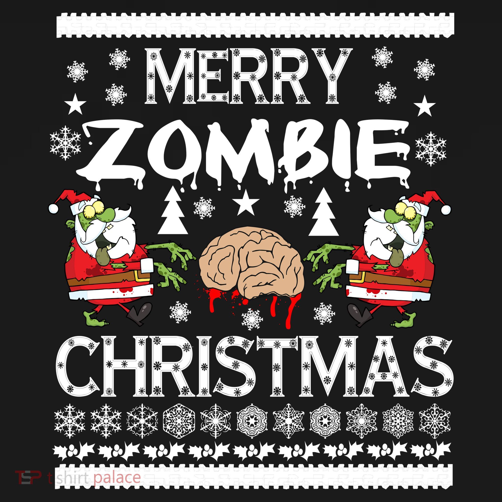 Merry Zombie Ugly Christmas Sweater Doggie Tank