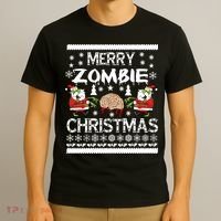 Merry Zombie Ugly Christmas Sweater T-Shirt thumb 3