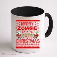 Merry Zombie Ugly Christmas Sweater Coffee Mug thumb 1