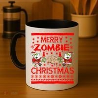 Merry Zombie Ugly Christmas Sweater Coffee Mug thumb 4