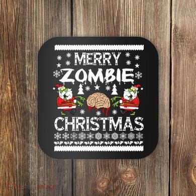 Merry Zombie Ugly Christmas Sweater Coaster