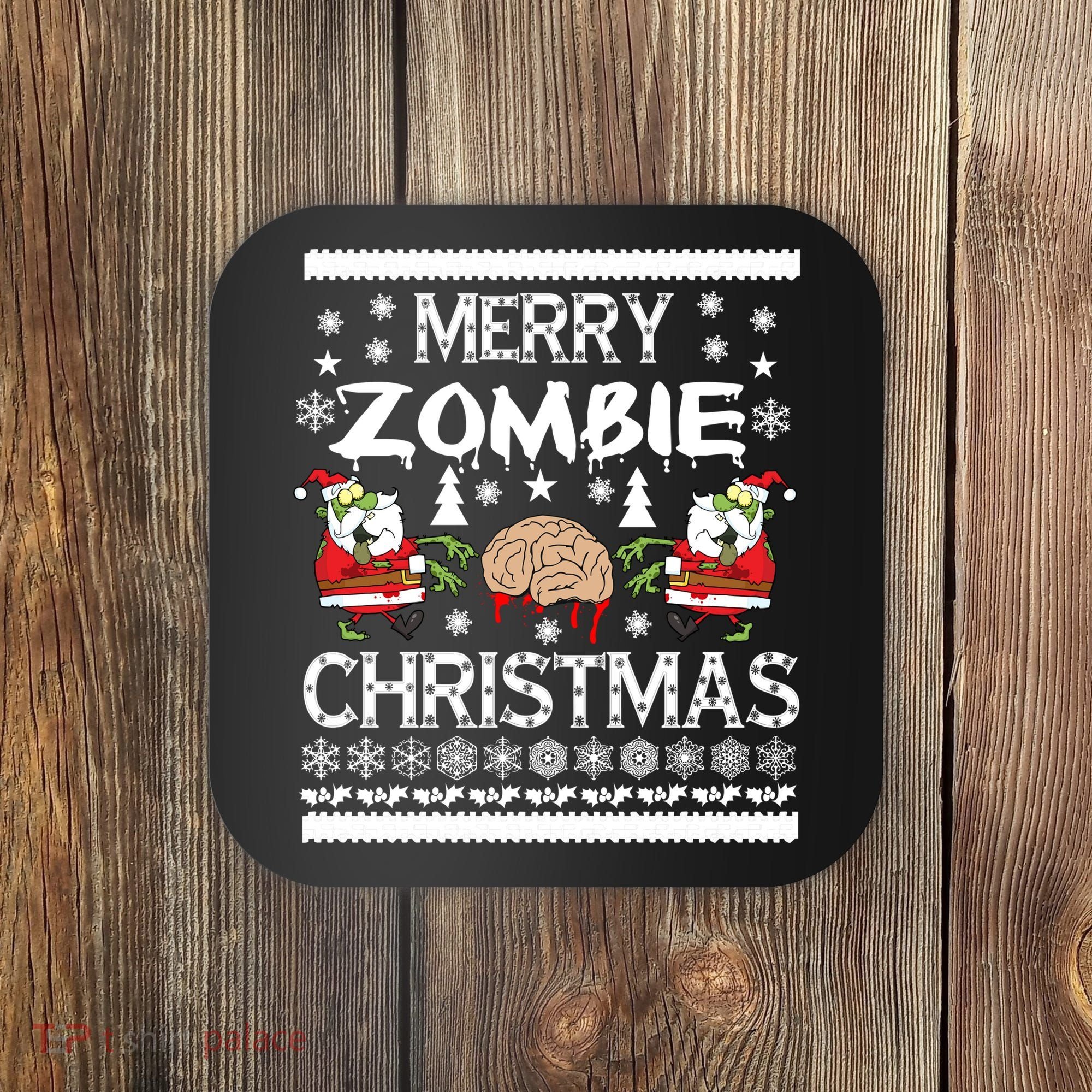 Merry Zombie Ugly Christmas Sweater Coaster