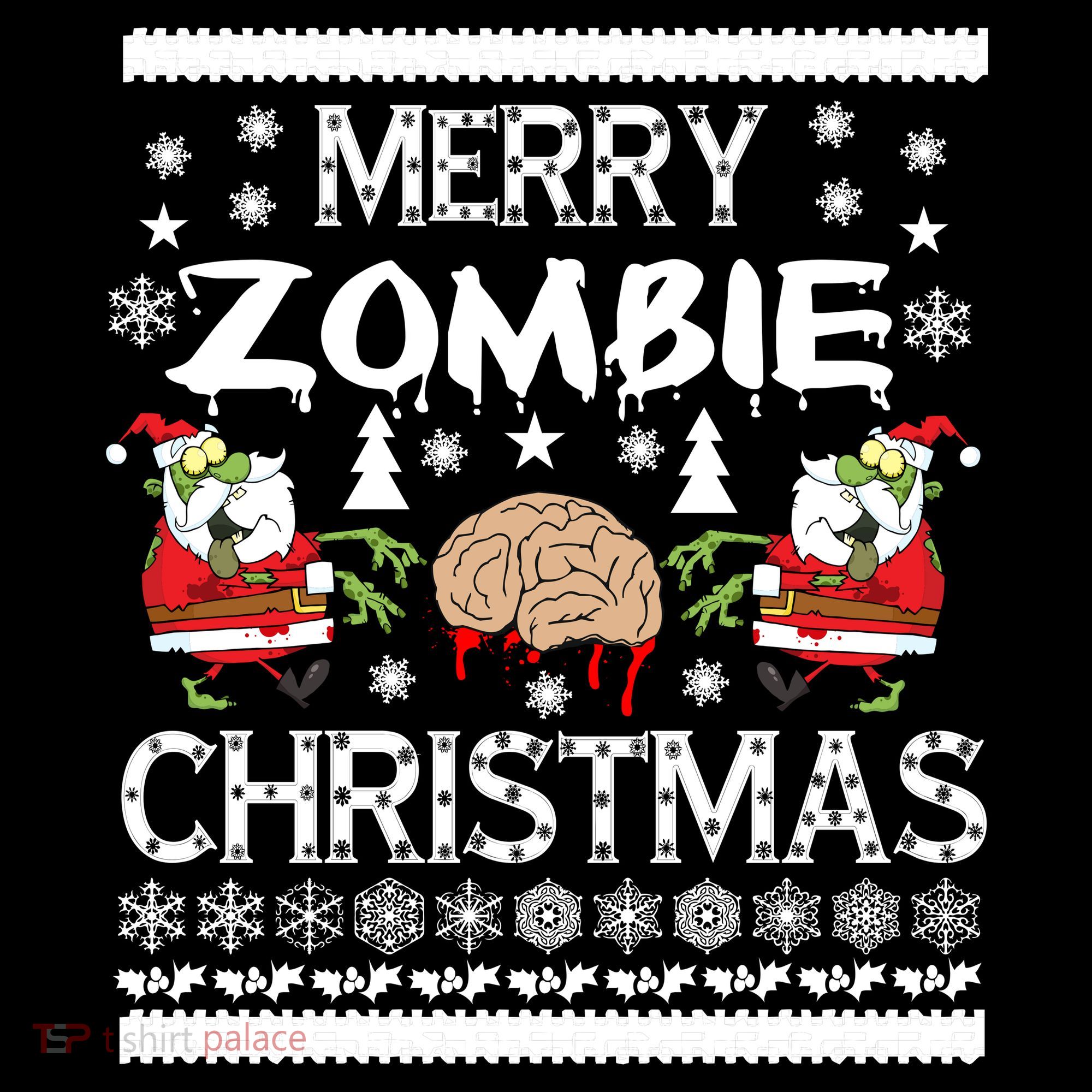 Merry Zombie Ugly Christmas Sweater Baby Bodysuit