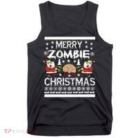 Merry Zombie Ugly Christmas Sweater Tank Top thumb 0