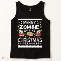 Merry Zombie Ugly Christmas Sweater Tank Top thumb 2
