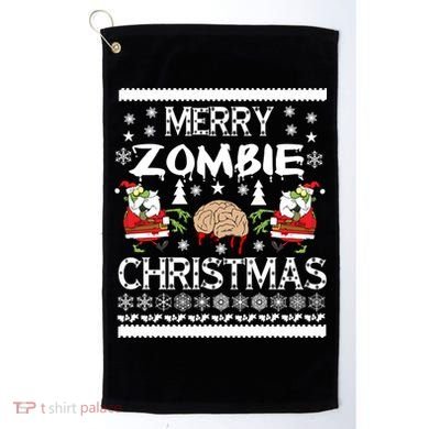 Merry Zombie Ugly Christmas Sweater Golf Towel