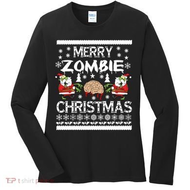 Merry Zombie Ugly Christmas Sweater Women's Long Sleeve Shirt