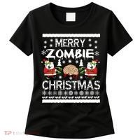 Merry Zombie Ugly Christmas Sweater Women's T-Shirt thumb 0