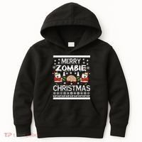 Merry Zombie Ugly Christmas Sweater Kids Hoodie thumb 0