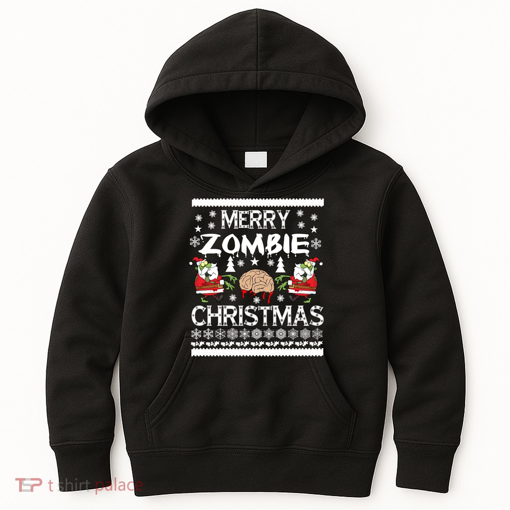 Merry Zombie Ugly Christmas Sweater Kids Hoodie