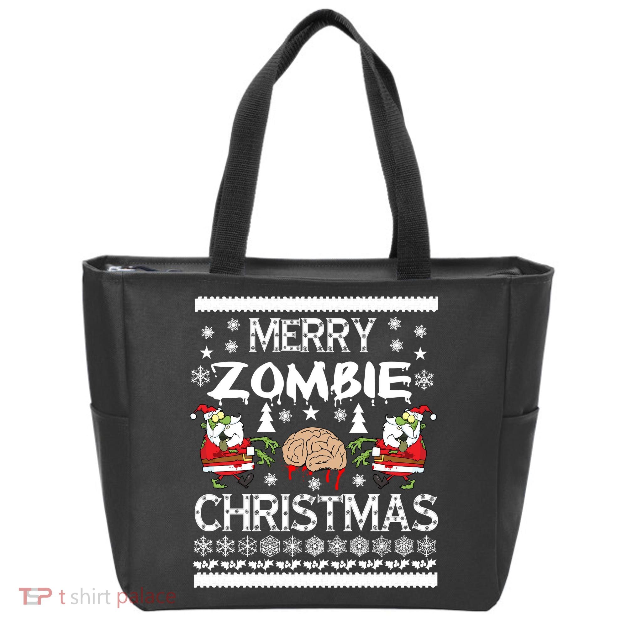 Merry Zombie Ugly Christmas Sweater Tote Bag