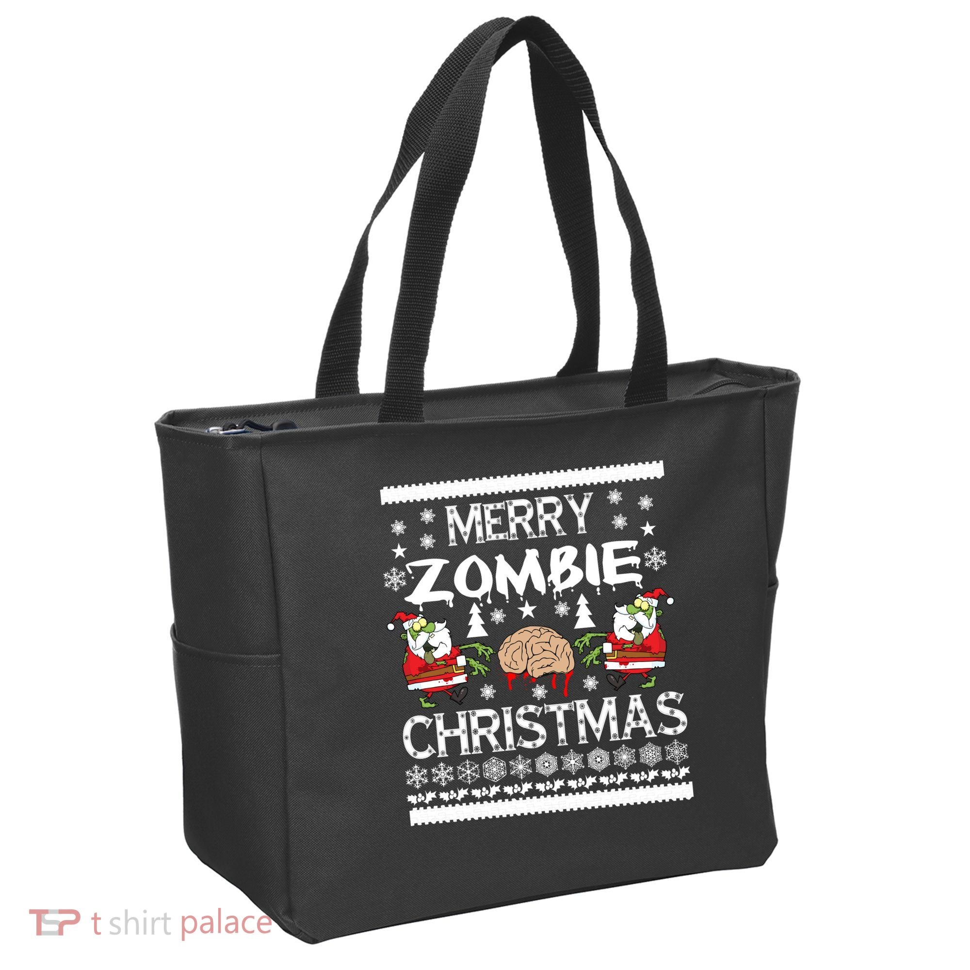 Merry Zombie Ugly Christmas Sweater Tote Bag