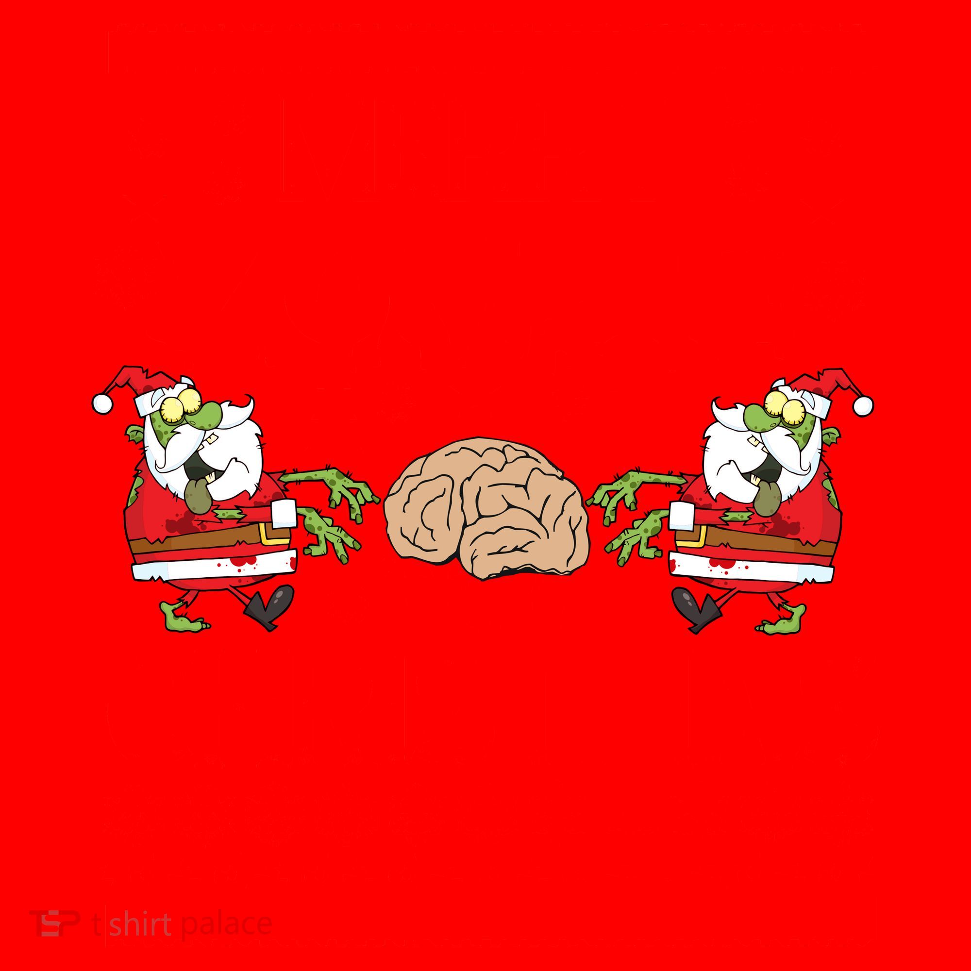 Merry Zombie Ugly Christmas Sweater Santa Hat