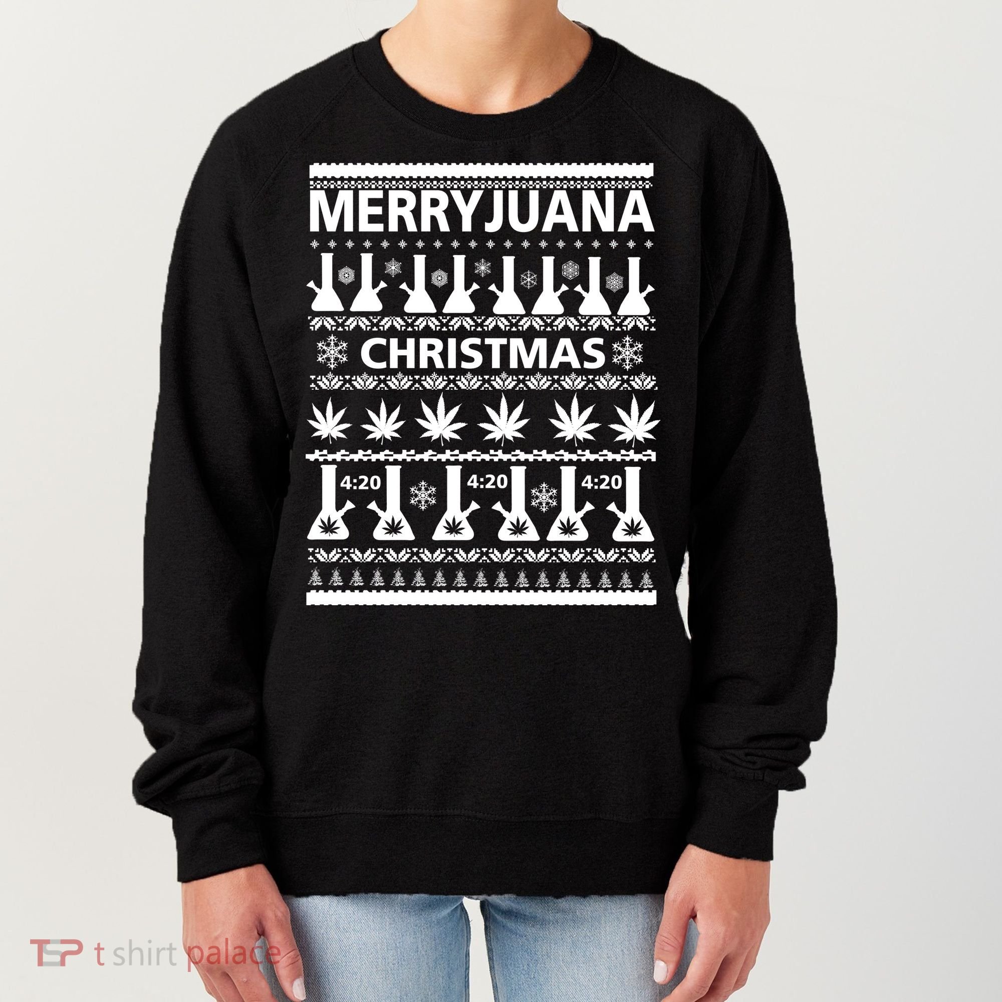 Merryjuana Weed Ugly Christmas Sweater Women's Sweatshirt