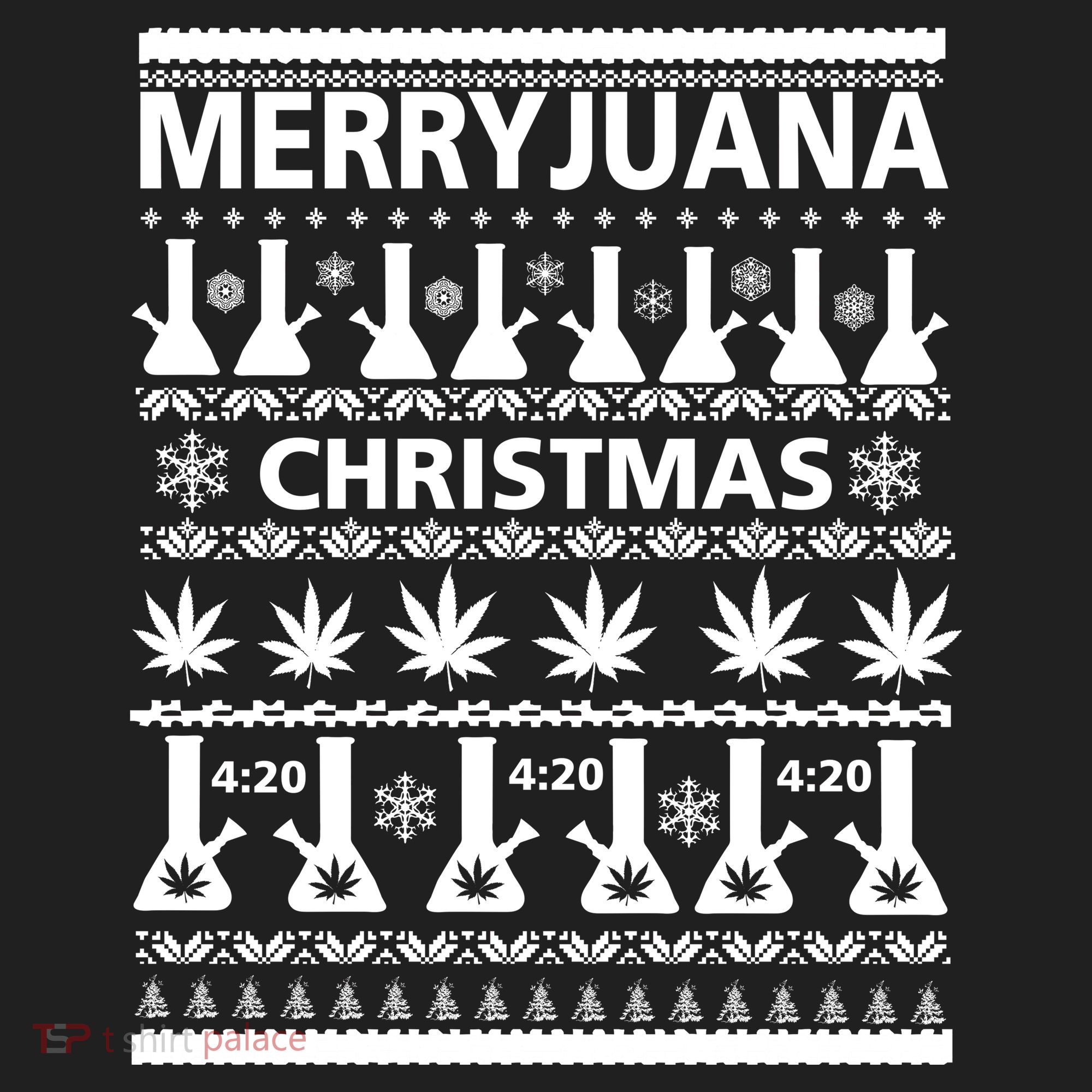 Merryjuana Weed Ugly Christmas Sweater Beanie