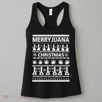 Merryjuana Weed Ugly Christmas Sweater Women's Tank Top thumb 3