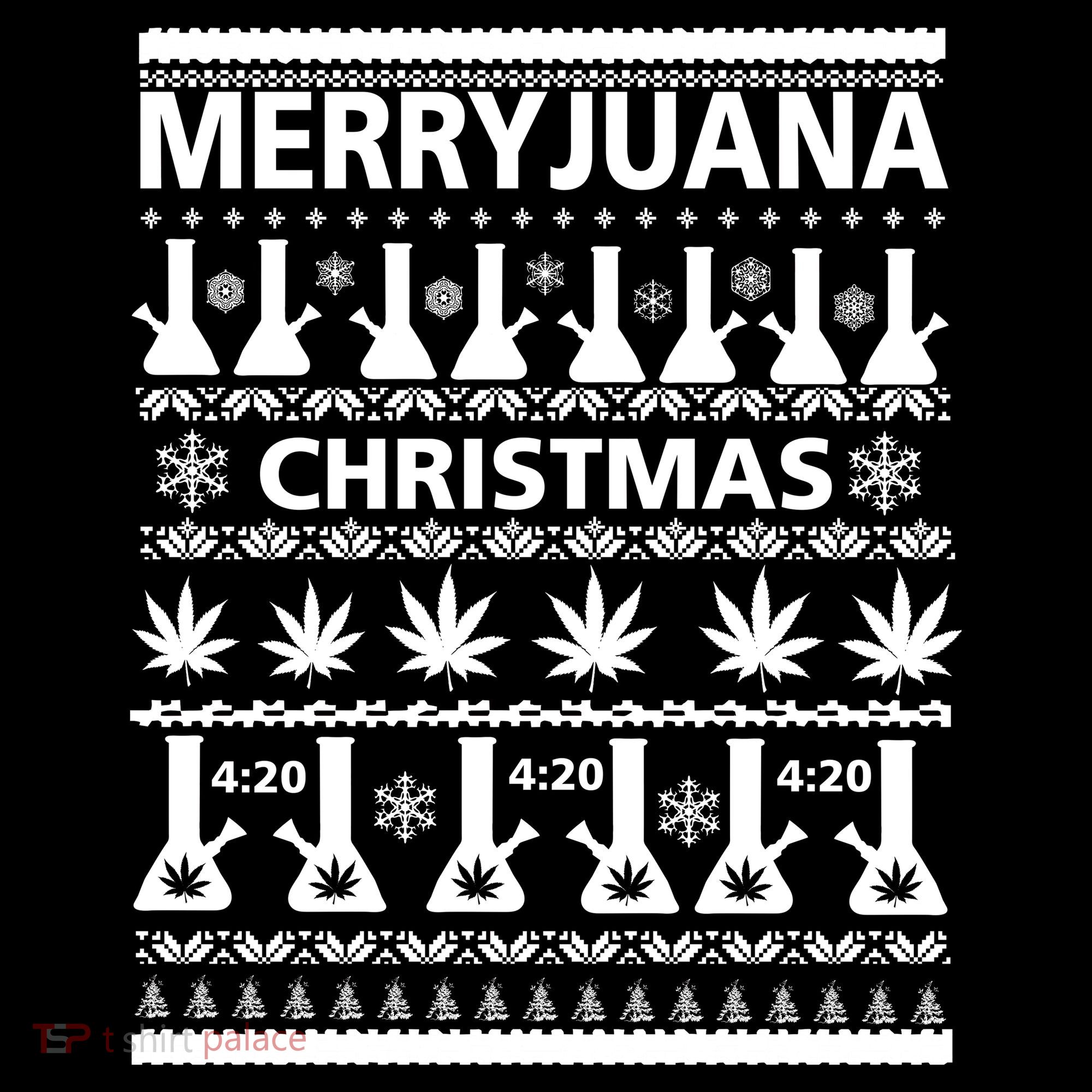 Merryjuana Weed Ugly Christmas Sweater Women's Tank Top
