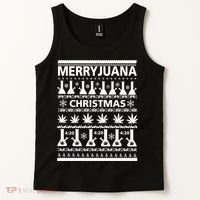 Merryjuana Weed Ugly Christmas Sweater Tank Top thumb 2