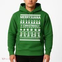 Merryjuana Weed Ugly Christmas Sweater Hoodie thumb 2