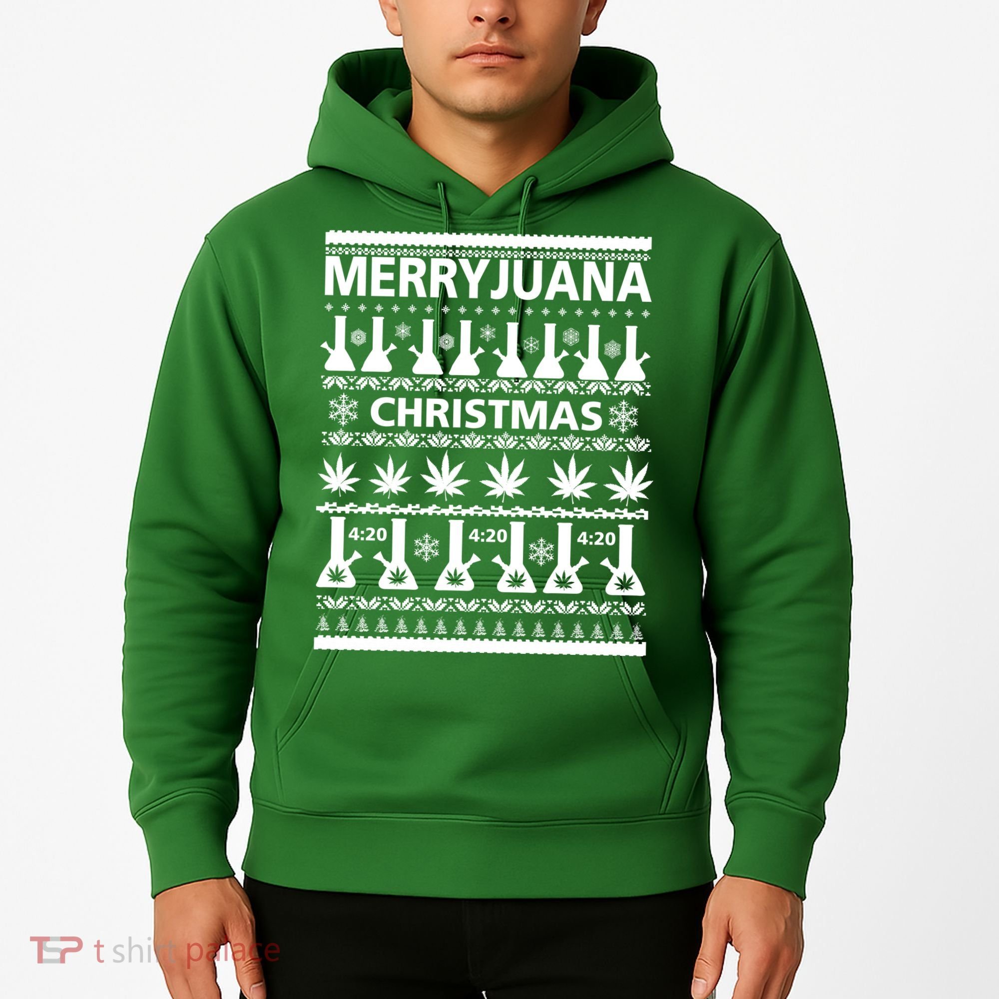 Merryjuana Weed Ugly Christmas Sweater Hoodie