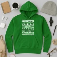 Merryjuana Weed Ugly Christmas Sweater Hoodie thumb 3