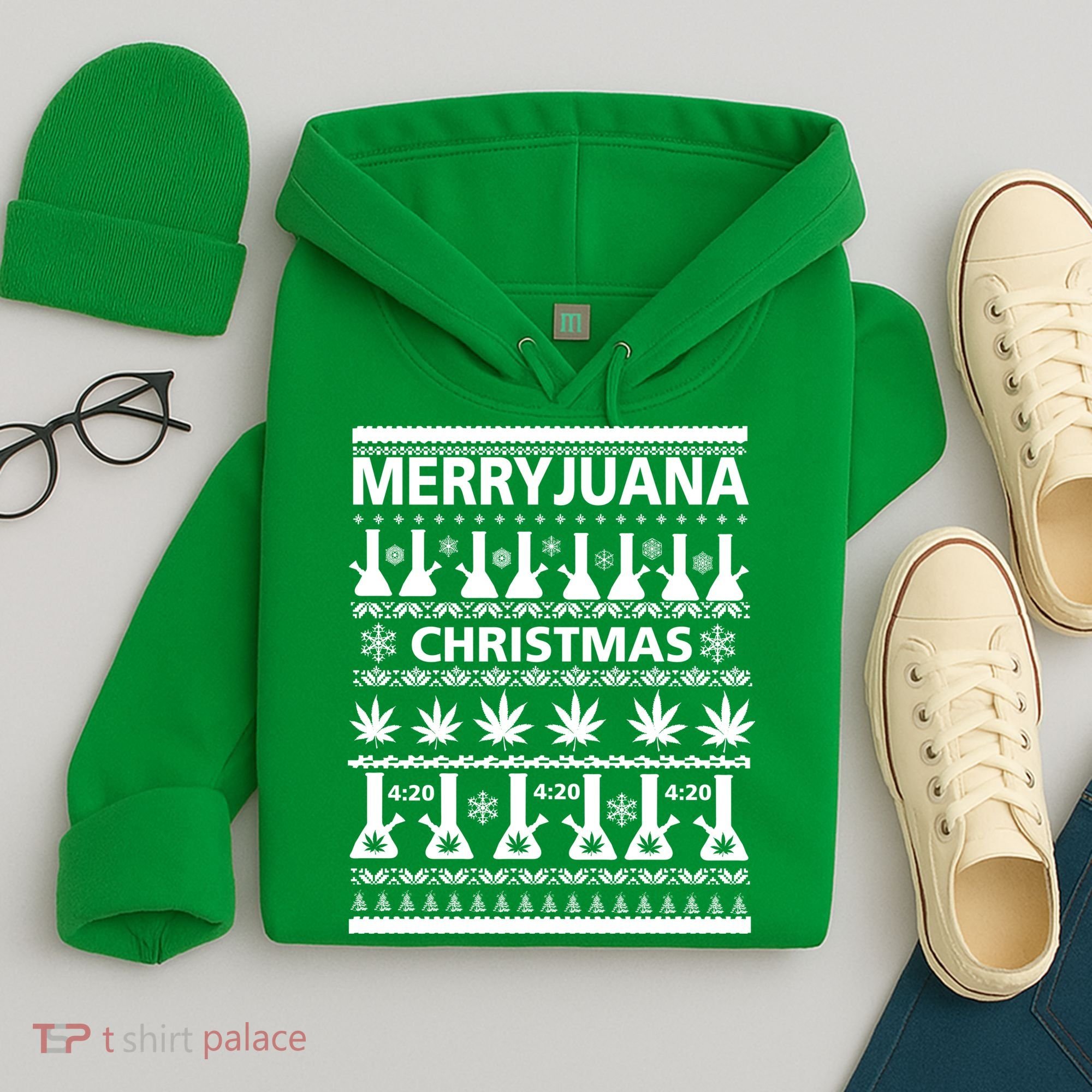 Merryjuana Weed Ugly Christmas Sweater Hoodie