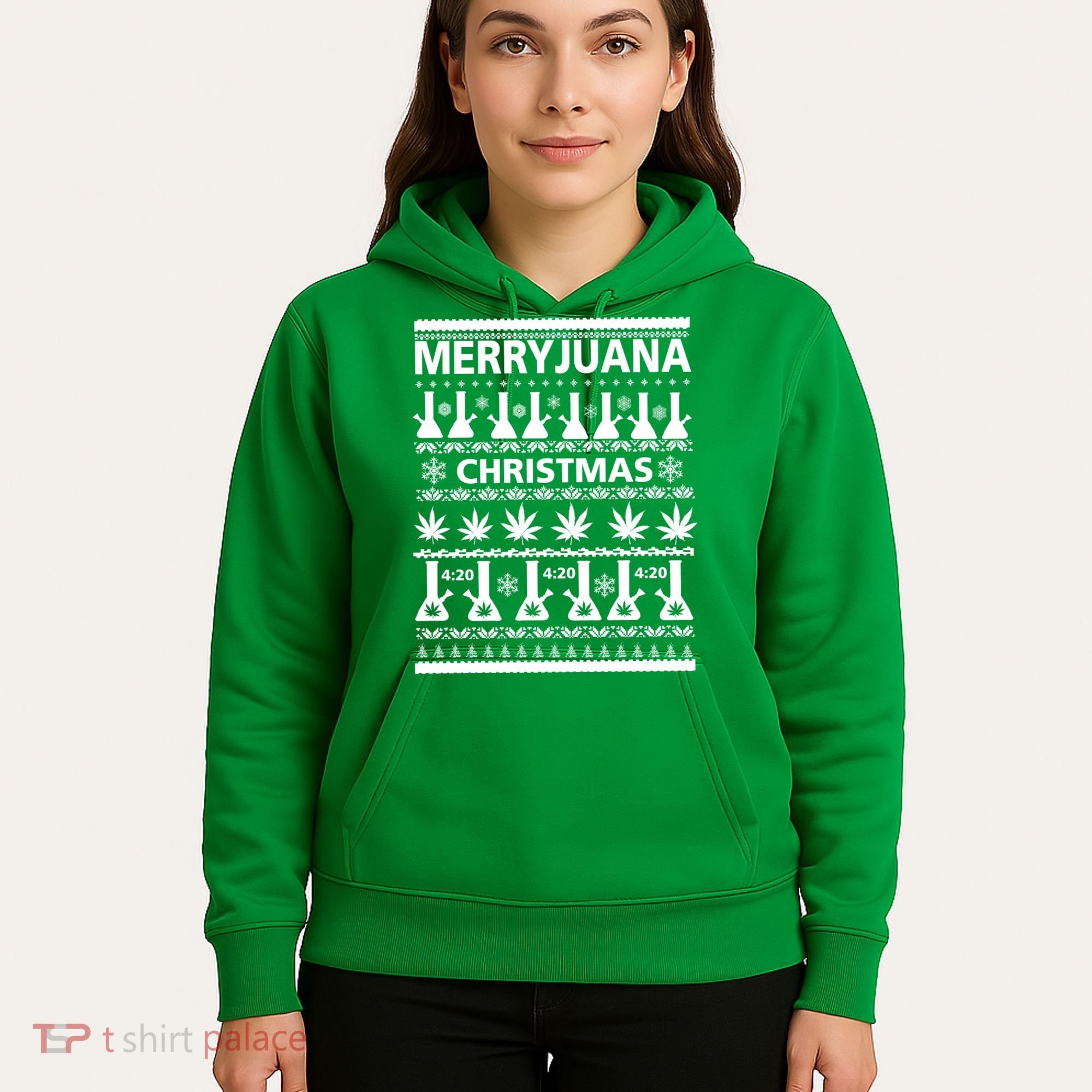 Merryjuana Weed Ugly Christmas Sweater Hoodie